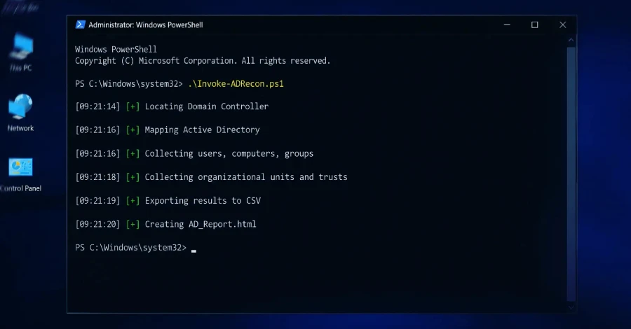 حمله سایبری با اسکریپت PowerShell تولیدشده توسط هوش مصنوعی برای نقشهبرداری از اکتیو دایرکتوری