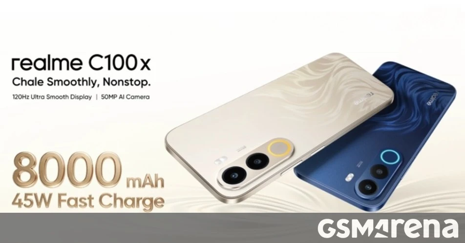 Realme C100x با باتری غولپیکر ۸۰۰۰ میلیآمپر در هند رونمایی شد؛ قیمت و مشخصات کامل