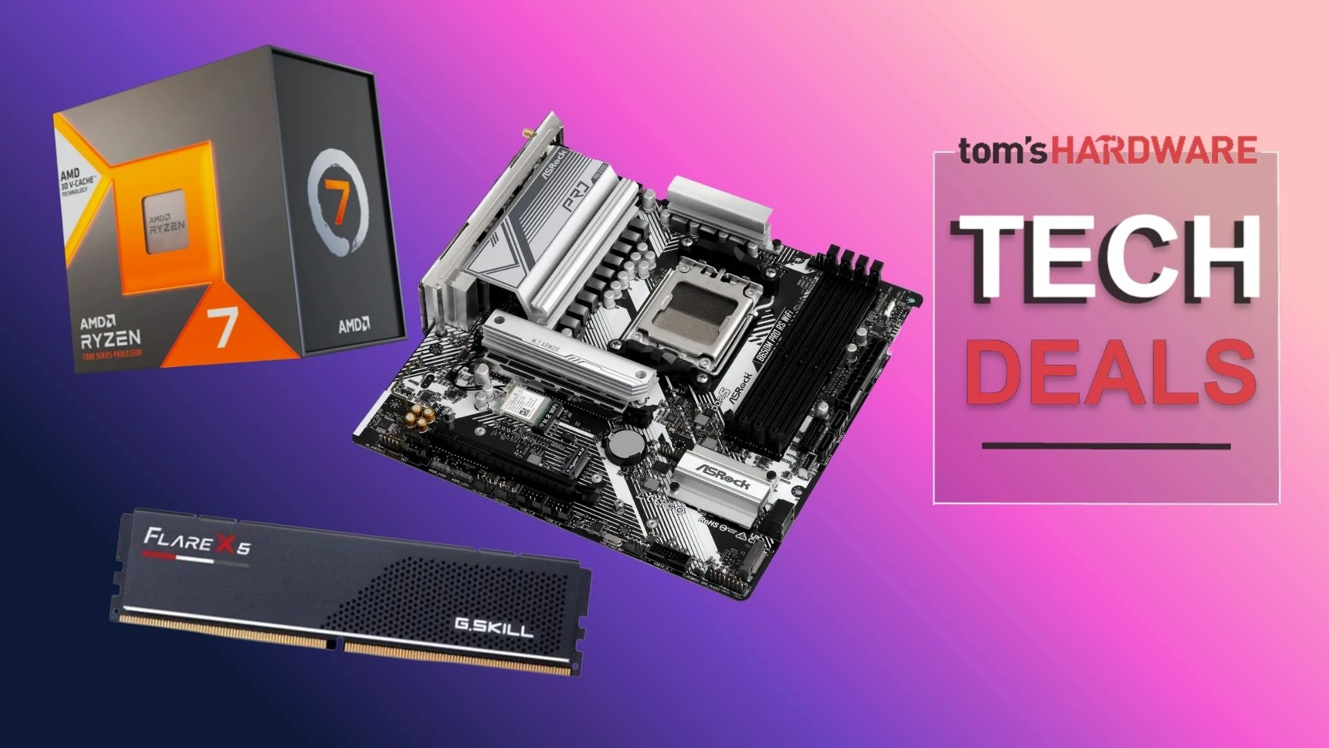 پکیج فوق‌العاده AMD Ryzen 7 7700X3D با مادربرد B650M و 16 گیگ رم DDR5 فقط 450 دلار!