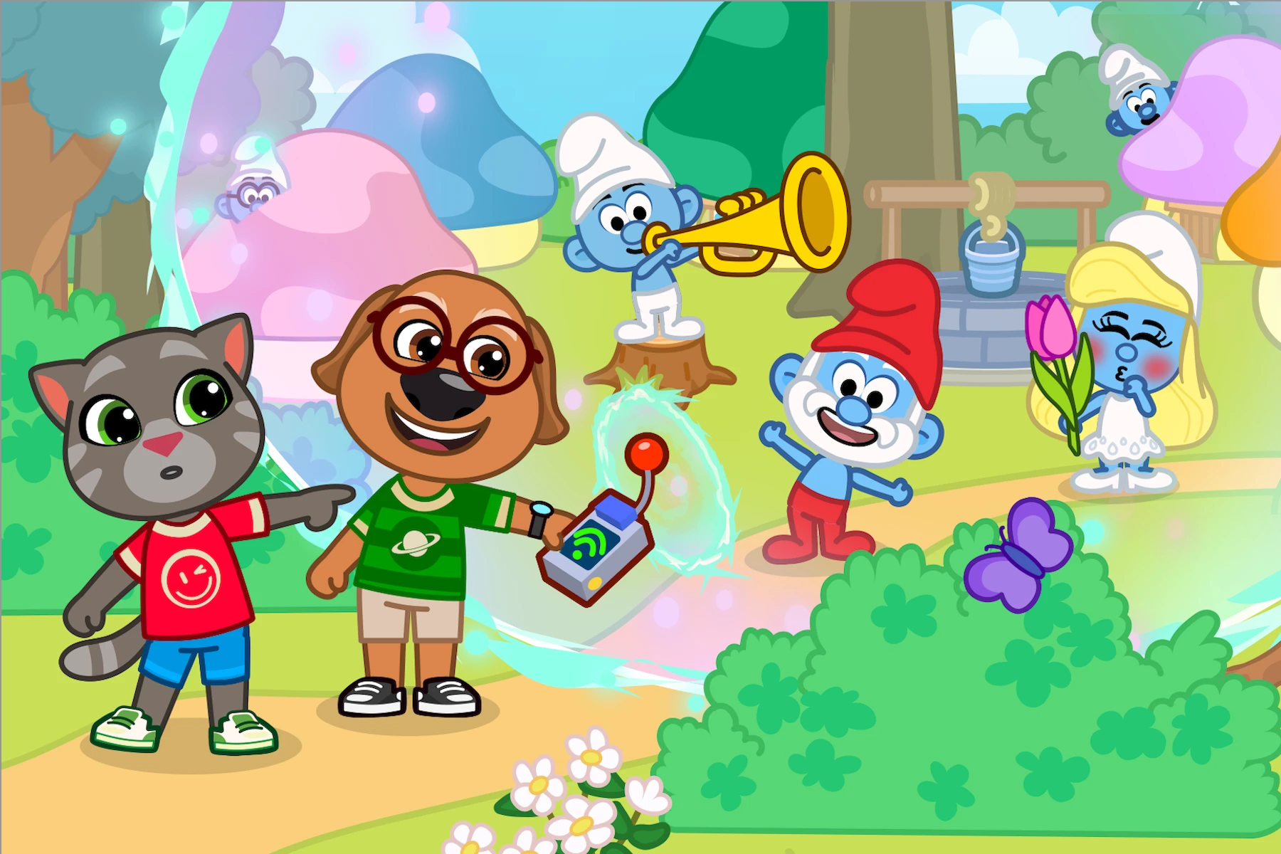 کراساوور اسمورفها به Talking Tom & Friends: World آمد