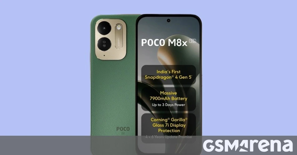 پوکو M8x با Snapdragon 4 Gen 5 و باتری 7,900 میلی‌آمپرساعتی معرفی شد