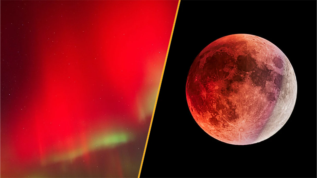 شانس دیدن شفق قطبی سرخ همزمان با گرفتِگی 96٪ ماه در شب 27–28 اوت