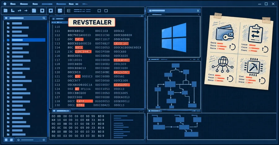 چهار ماژول مرتبط با REVSTEALER ویندوز را تضعیف کرده و ماینر اجرا میکنند