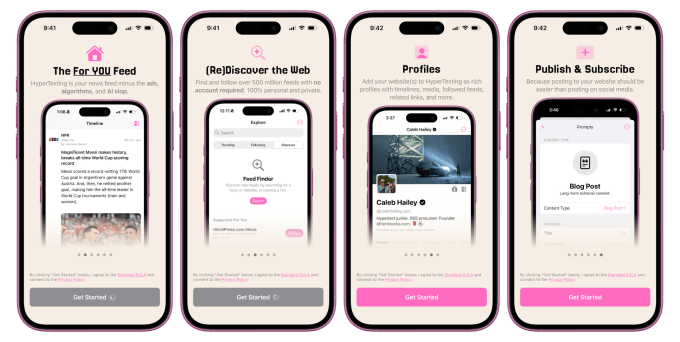 نمای اپلیکیشن HyperTexting در آیفون