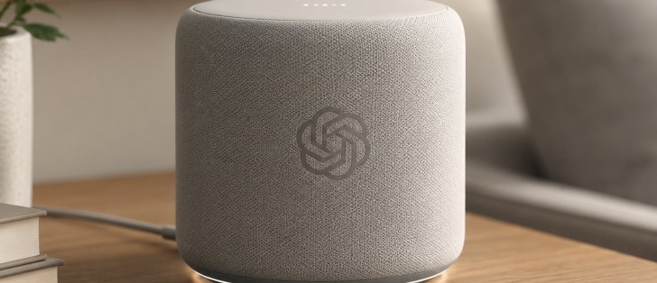 رندر مفهومی اسپیکر هوشمند OpenAI با طراحی مینیمال و بدون صفحه نمایش