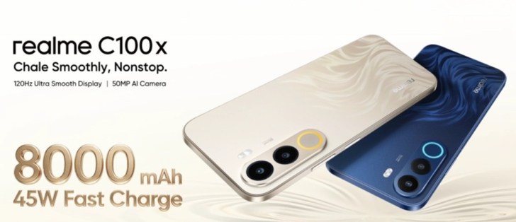 نمای عقب Realme C100x با ماژول دوربین