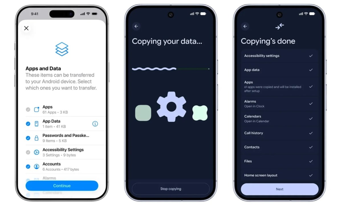 انتقال اطلاعات از آیفون به اندروید با ابزار Android Switch