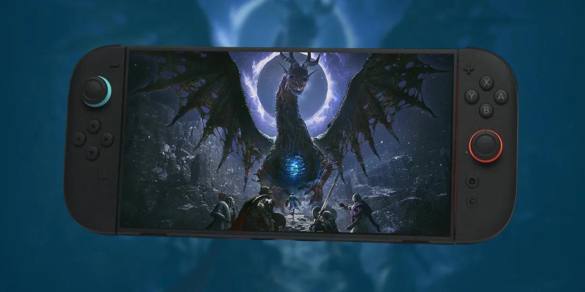 نمای بازی Dragon's Dogma 2 روی سوییچ 2 با رابط کاربری و صحنه‌های اکشن