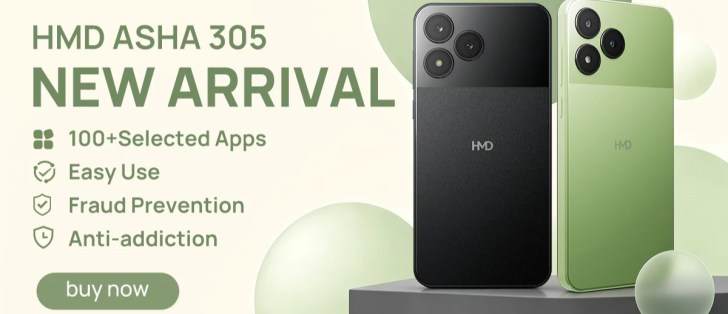 نمایی از پشت گوشی هوشمند HMD Asha 305