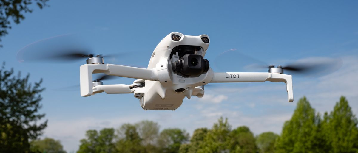 نمای بسته از بدنه تاشو پهپاد DJI Lito 1