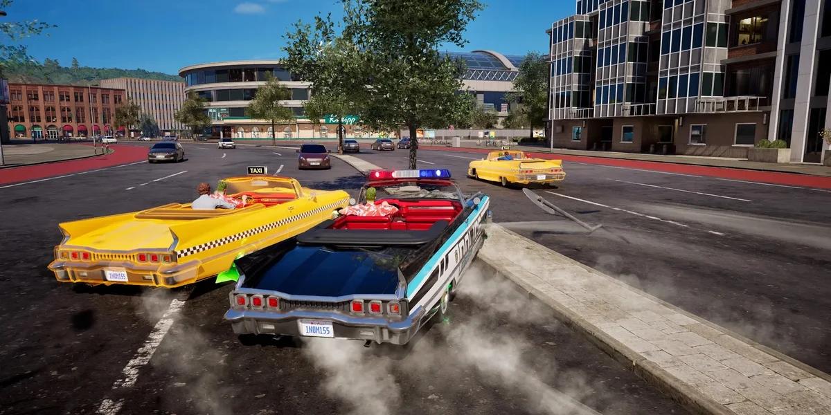 نمای رقابتی و تاکسی‌ها در بازی Crazy Taxi