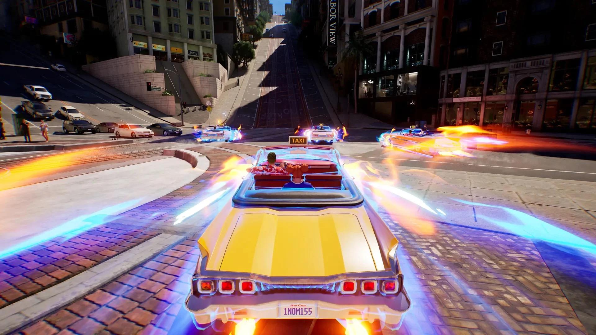محیط شهری و موانع مسیر در بازی Crazy Taxi