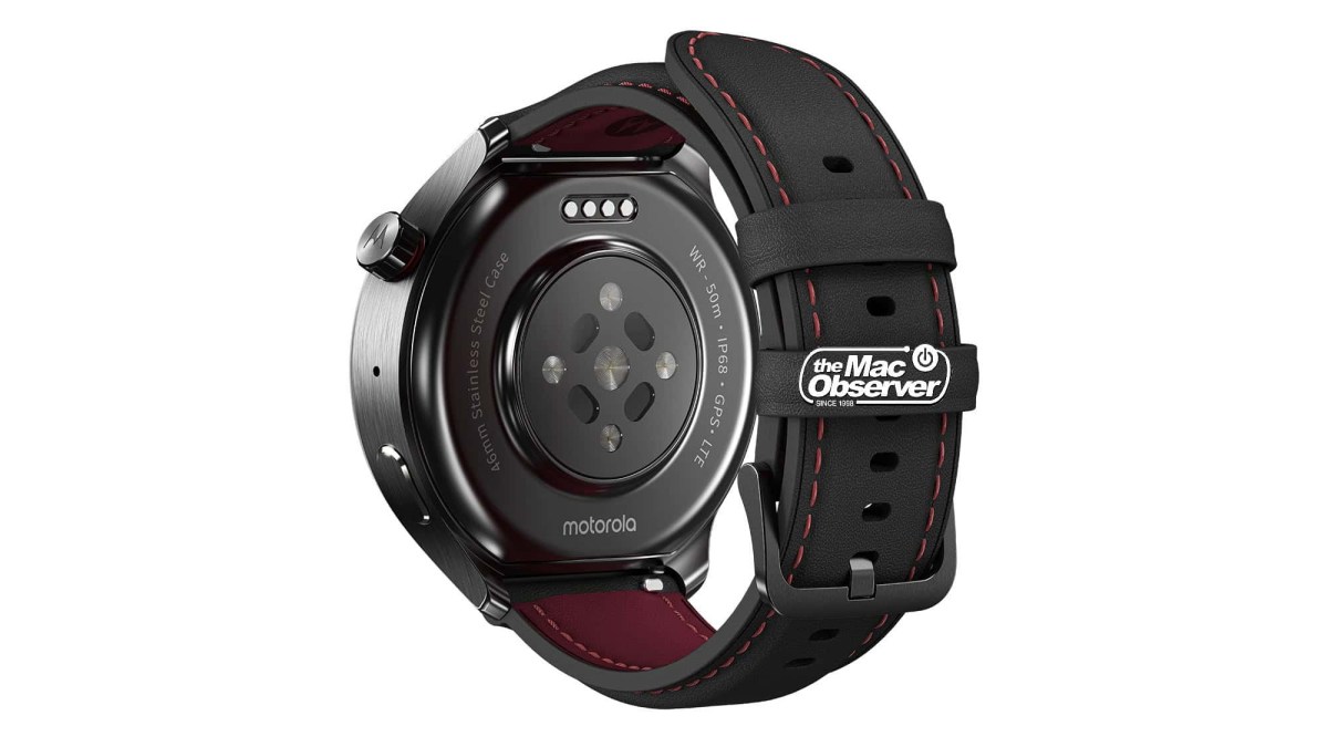 بند چرمی Motorola Watch Ultra با دوخت قرمز