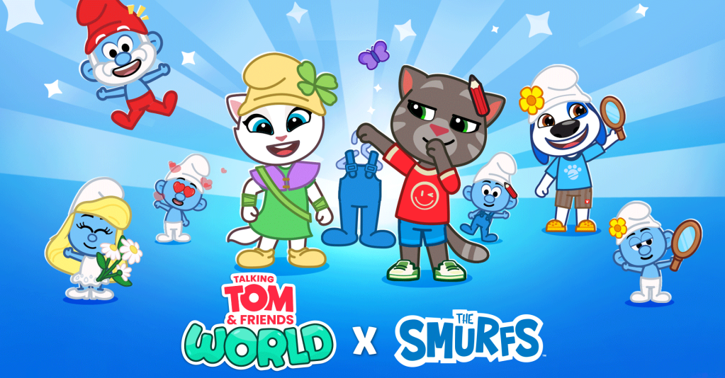 پاپا اسمورف و اسمورفت در کراس‌اوور Talking Tom