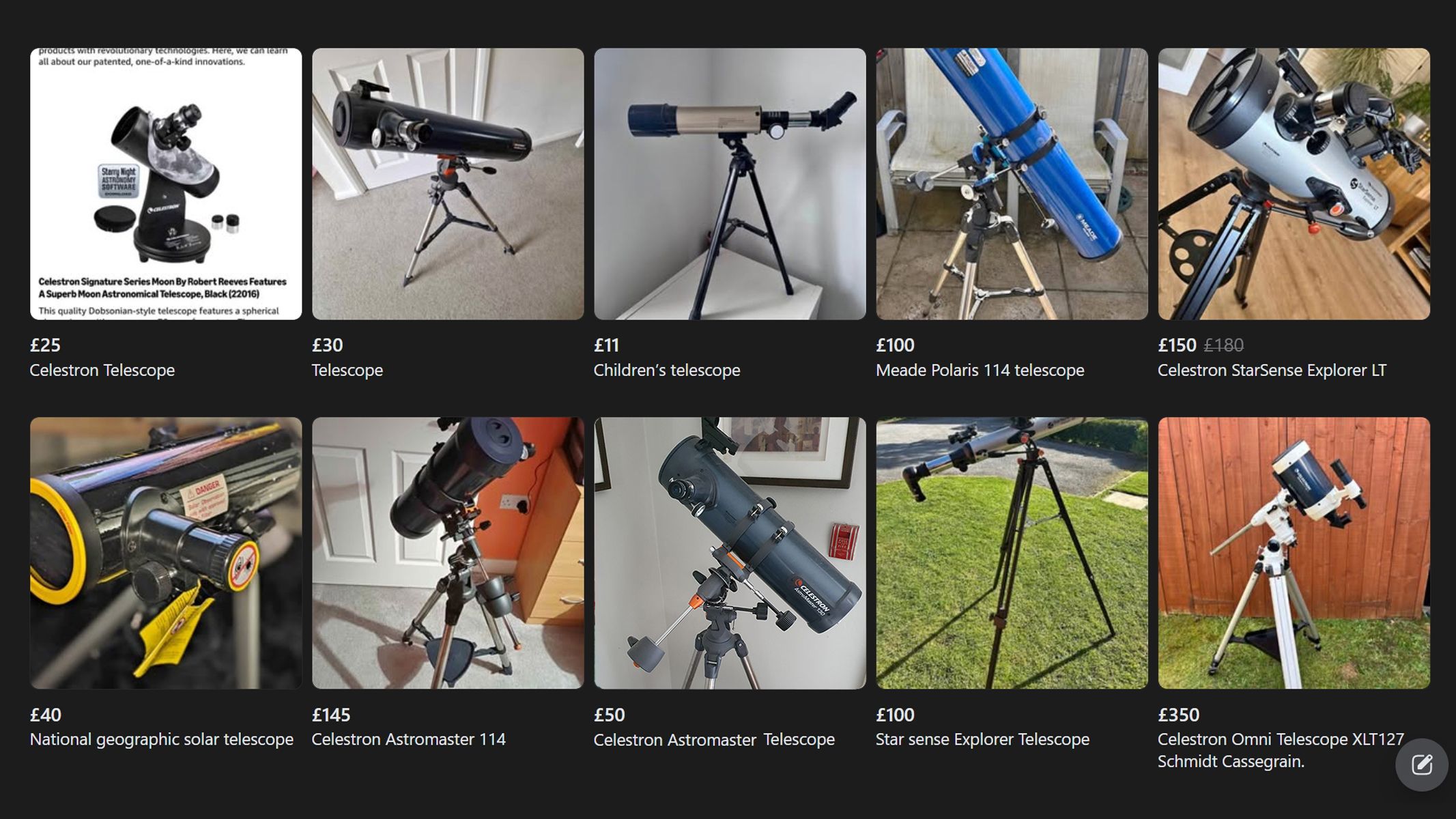 تلسکوپ Celestron AstroMaster روی پایه استوایی
