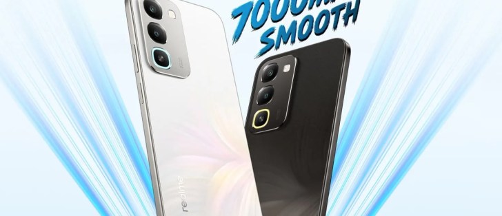 نمای جلوی و پشت Realme 16x - رنگ Glory White