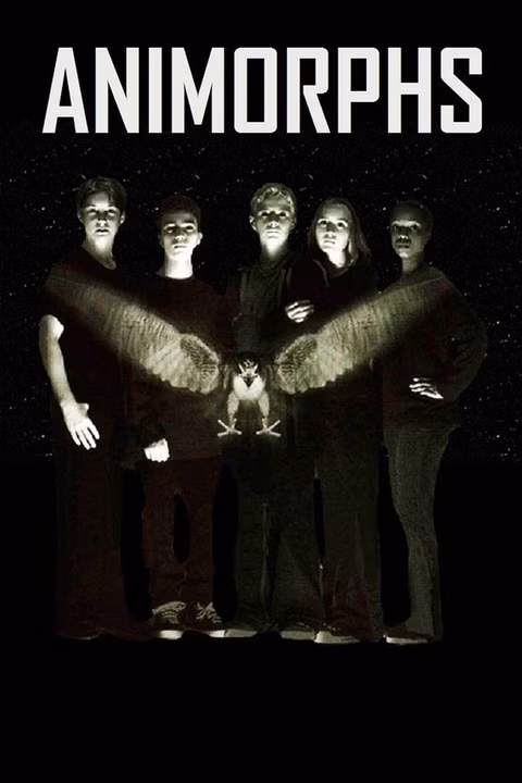 جلد کتاب‌های Animorphs با شخصیت‌هایی در حال تبدیل