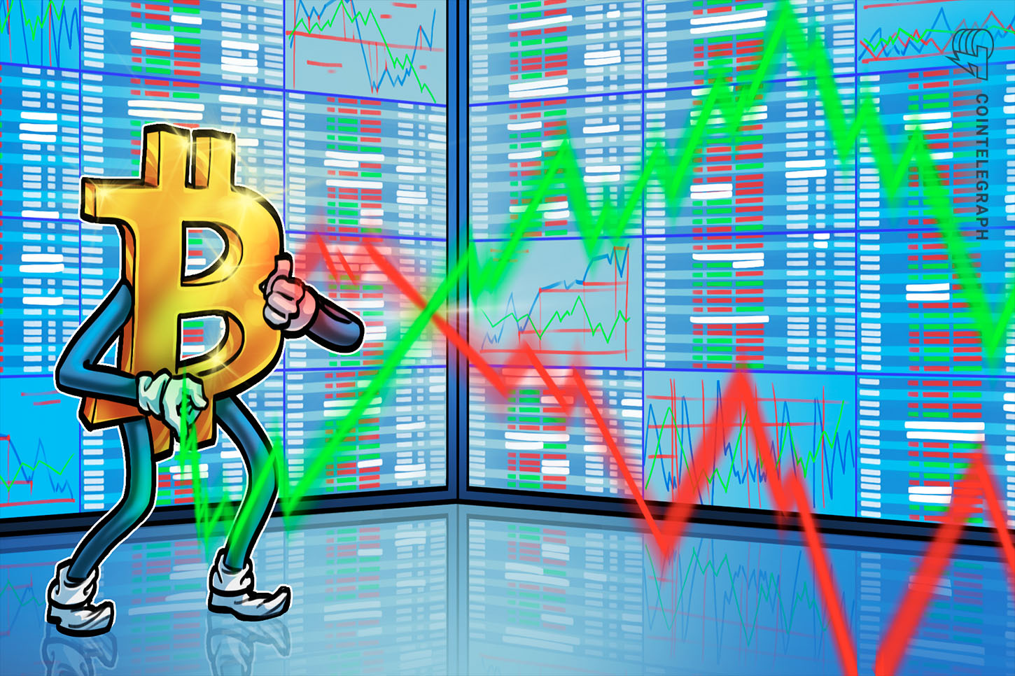 نمودار مقایسه قیمت بیت‌کوین و اُپن اینترست