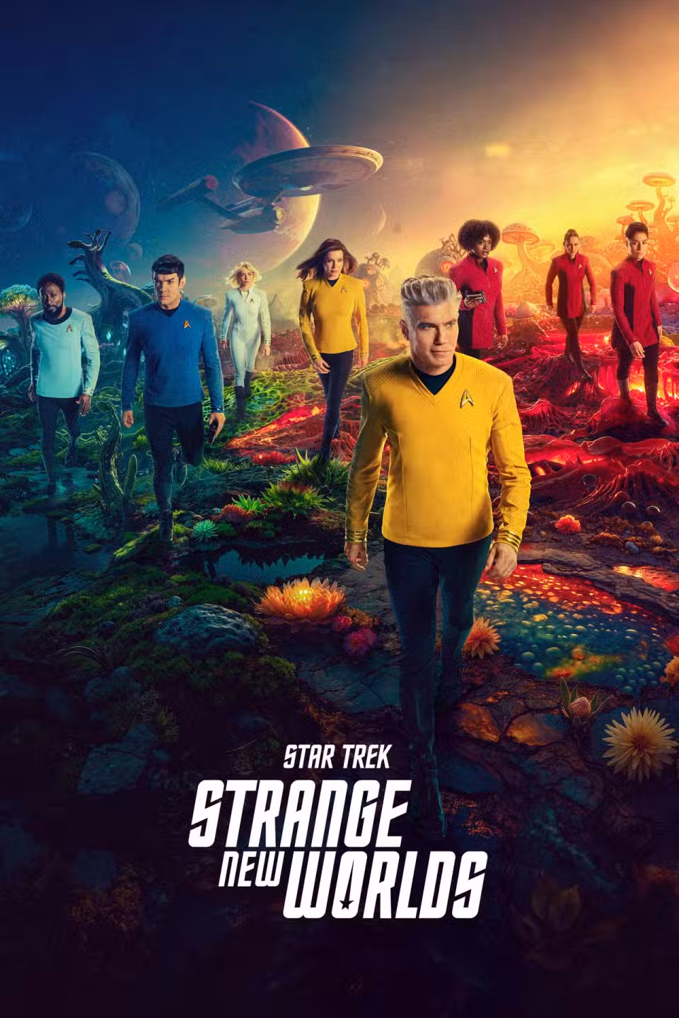 بازیگران Strange New Worlds روی عرشه USS Enterprise