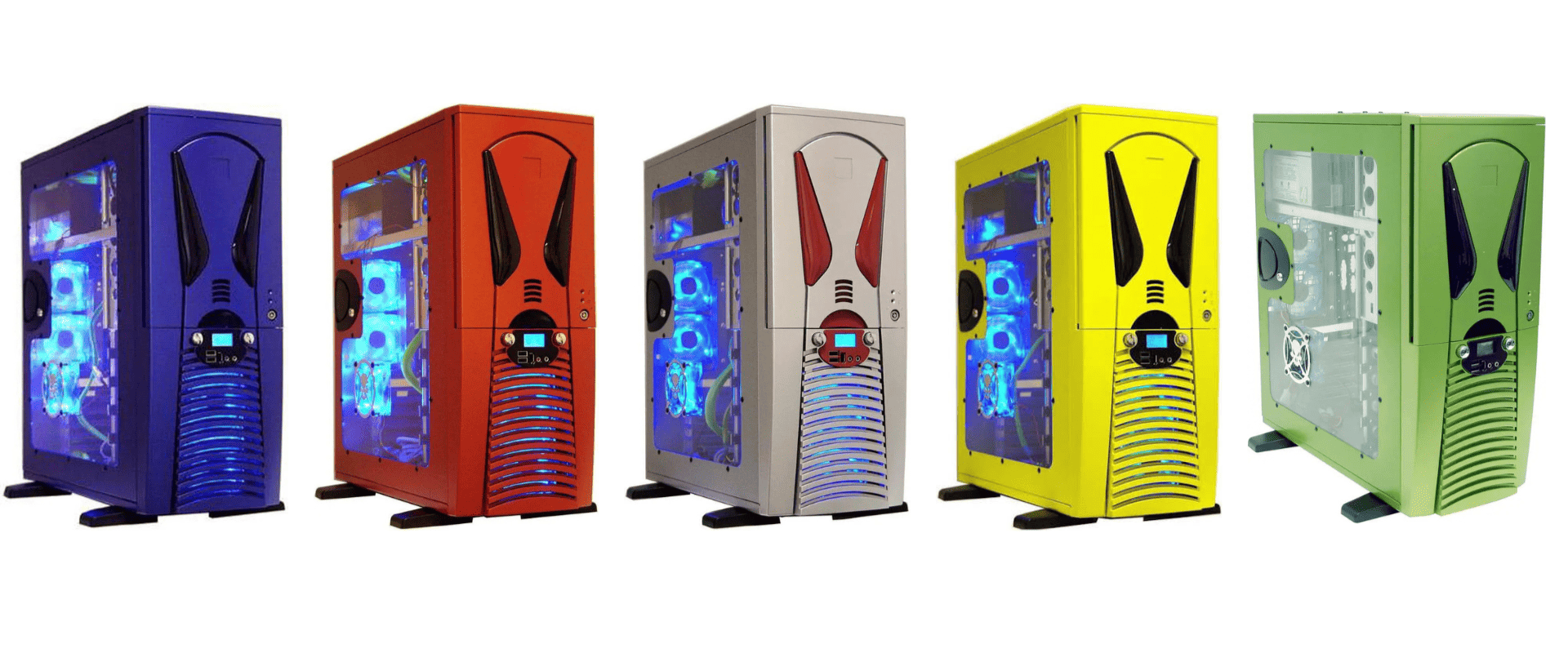 نمای جلویی کیس Apevia X-Superalien با LCD و درگاه‌ها