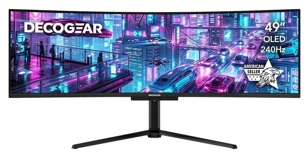 تصویر نزدیک از پنل OLED و جزئیات رنگ‌ها در DG49OLED240