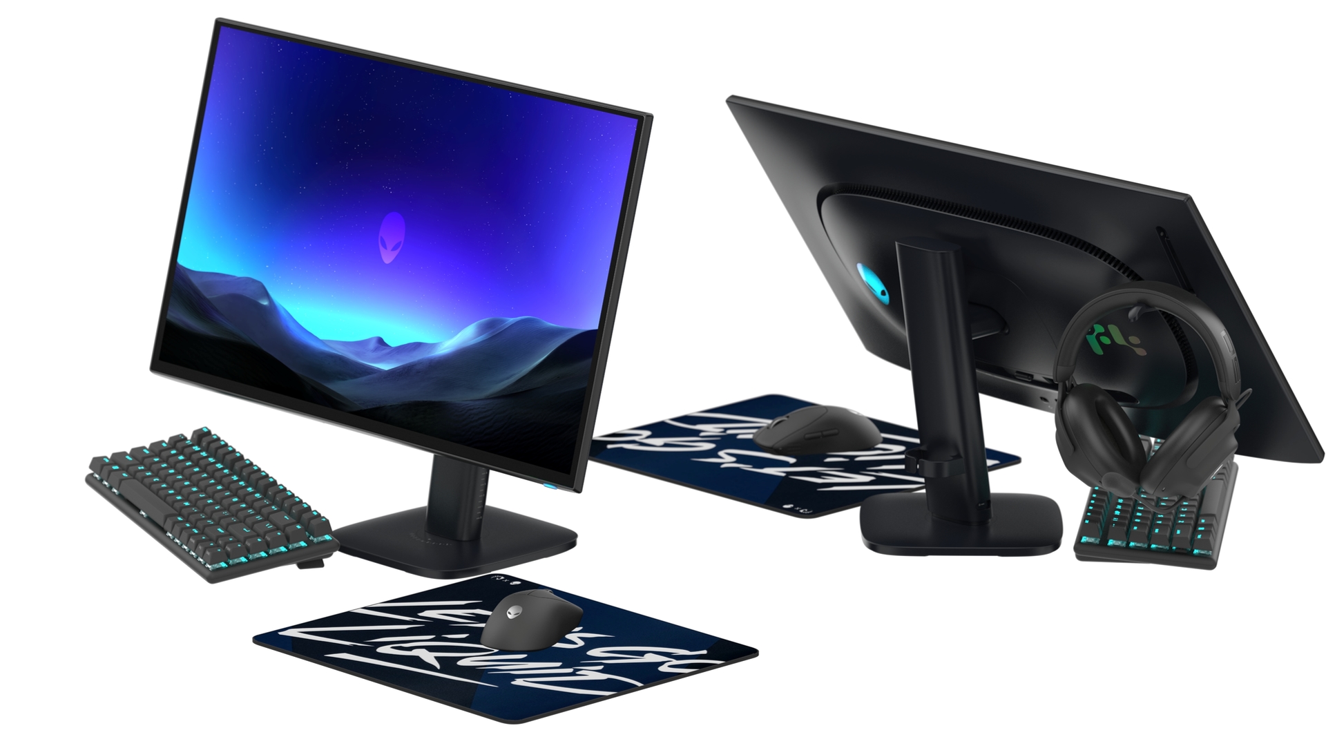 پشت و نمای کامل مانیتورهای Alienware