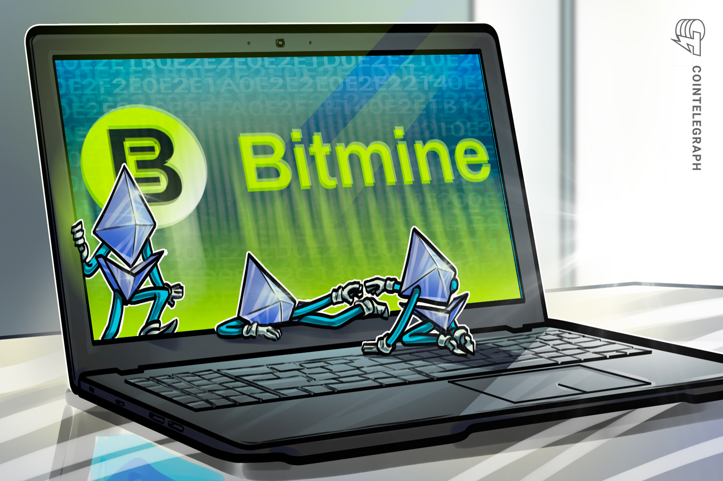 قیمت بیت‌کوین و اتر روی صفحه نمایش